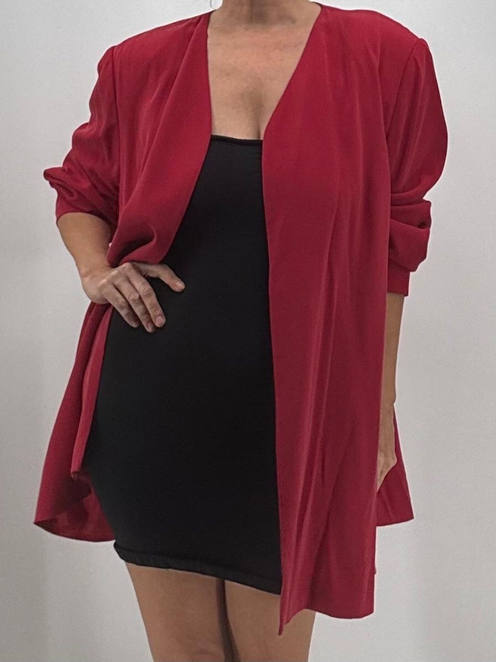 Vintage Y2K Della Reese Touched By An Angel Silk Red Blazer Deadstock Jacket